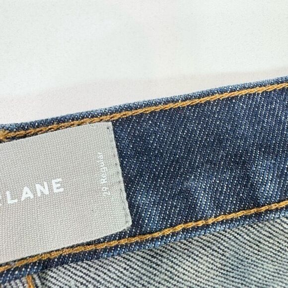 Everlane Jeans Womens 29 Blue Dark-Wash Regular Straight-Leg Mid-Rise Denim - Picture 5 of 9